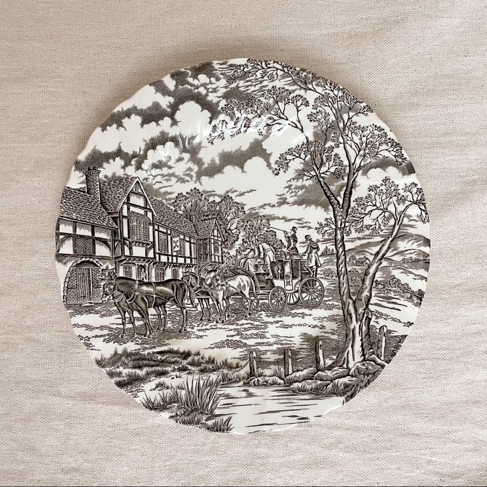 Royal Mail | Horse Drawn Wagon In Town Fine Staffordshire Ironstone Dinner Plate